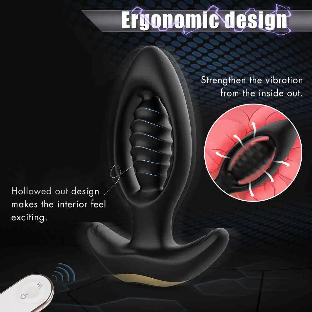 Wireless Hollow Out Anal Prostate Massager Butt plug Vibrators Couple Sex Toys - propinkup