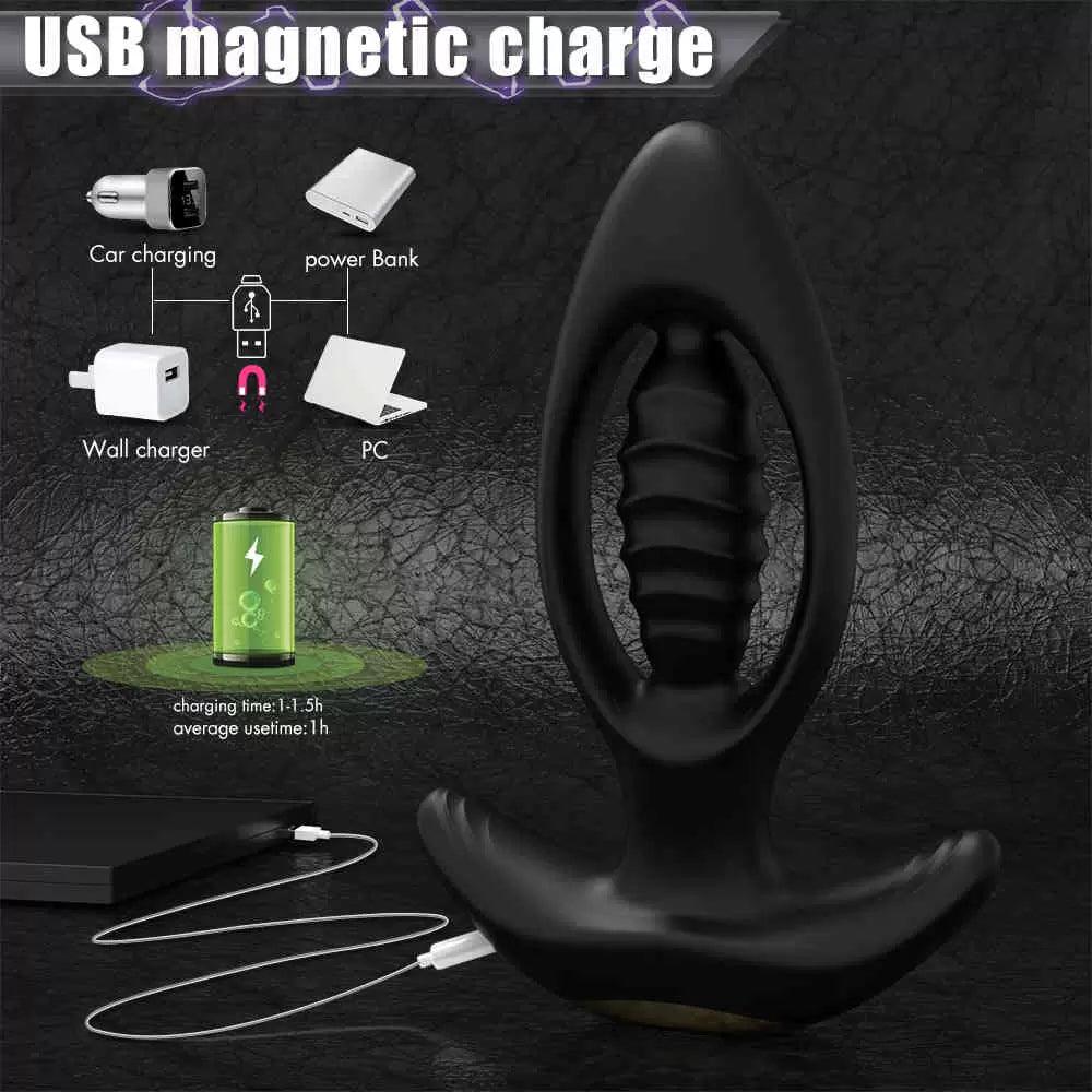 Wireless Hollow Out Anal Prostate Massager Butt plug Vibrators Couple Sex Toys - propinkup